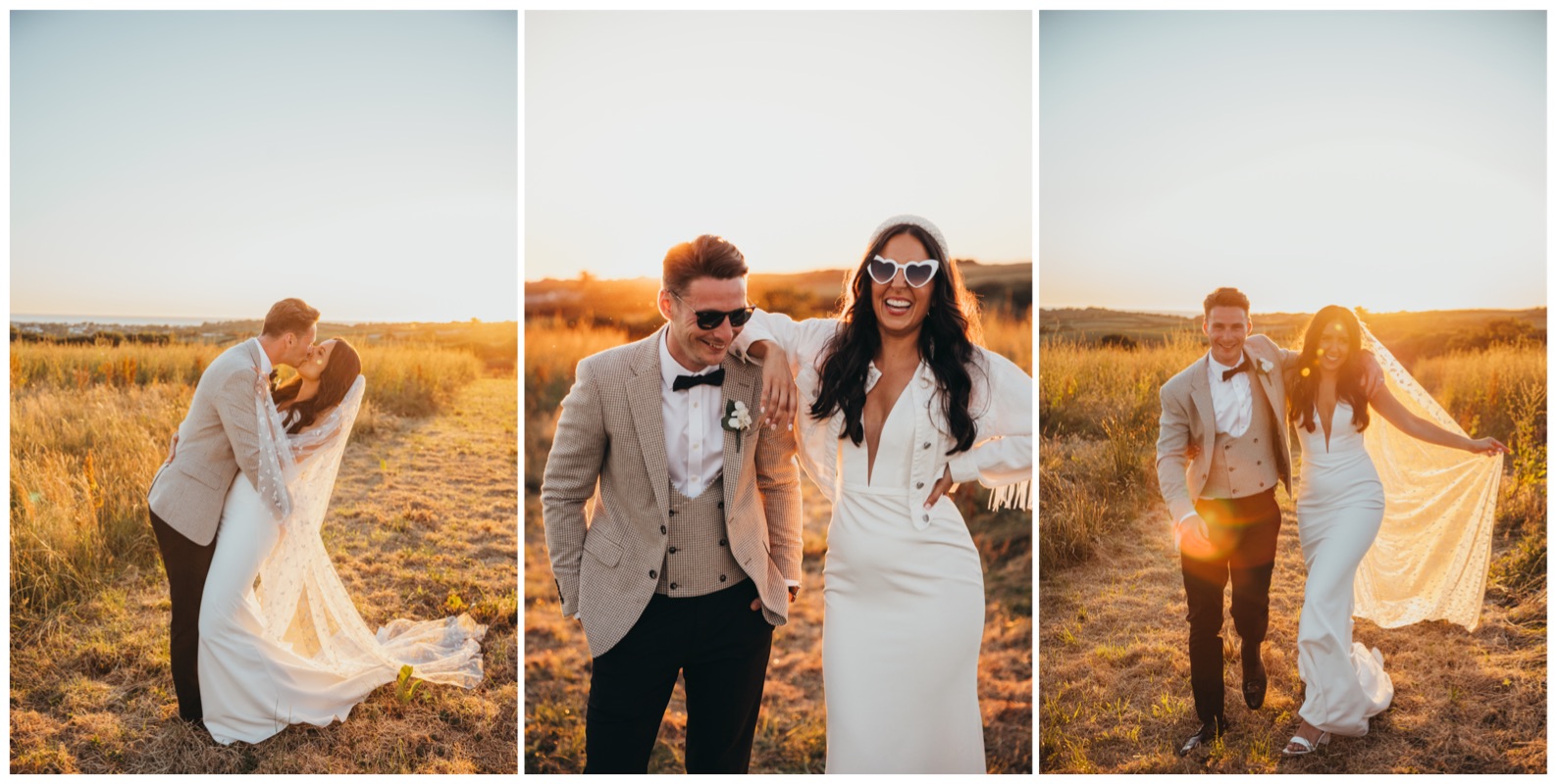 Killer Sunset, champagne sprays and that incredible veil! Lauren and CJ’s wedding really did bring all the Summer “vibes”!